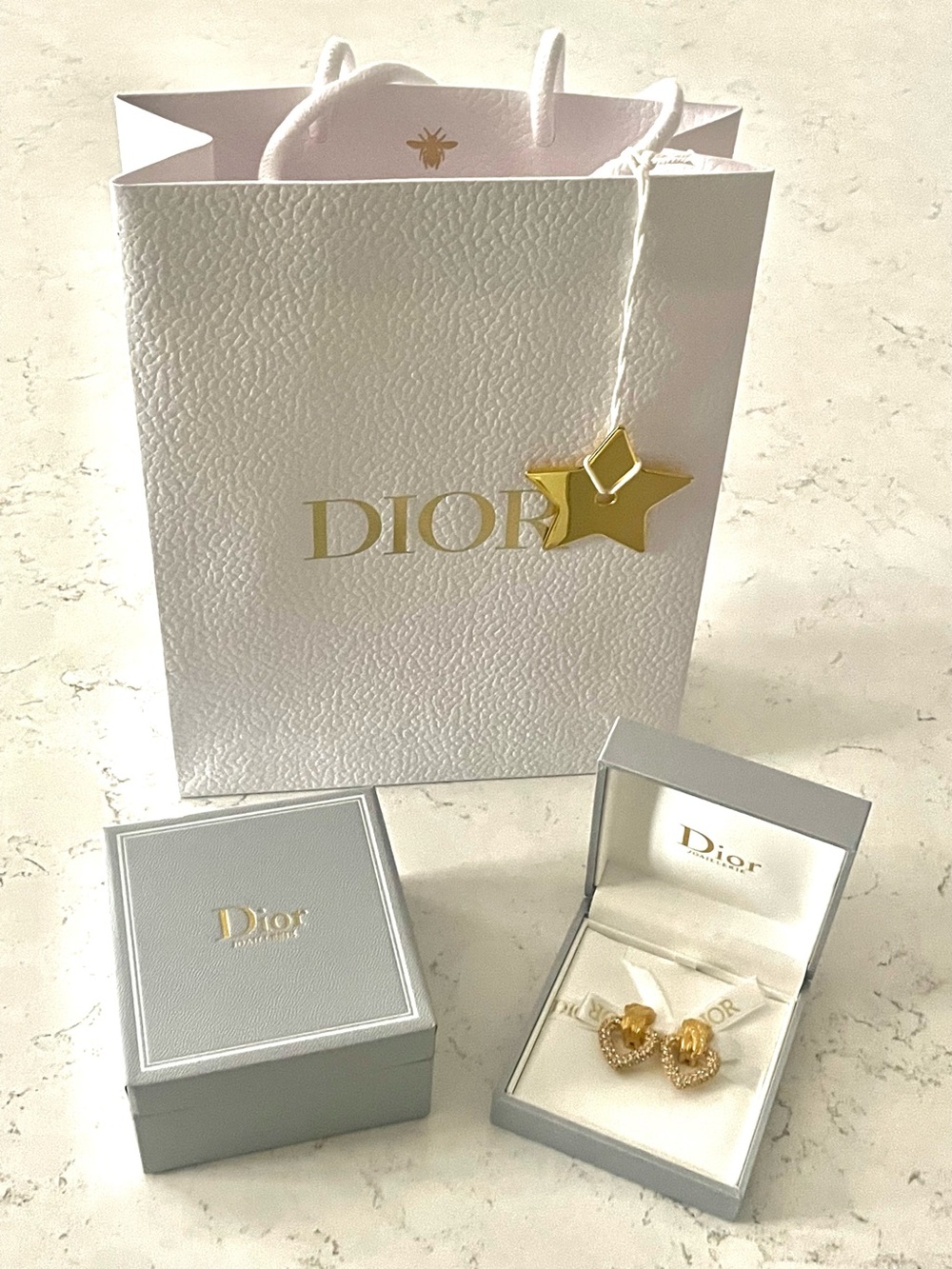 Archival Christian Dior Gold Pavé Heart Clip-On Earrings